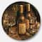 Designart - Vintage Wine Cellar - Traditional Metal Circle Wall Art